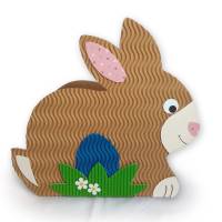 Hase mit Ei - Osternest, Osterkörbchen oder Frühlingsdeko, Osterkorb aus Wellpappe, Verpackung für Geschenke Bild 5