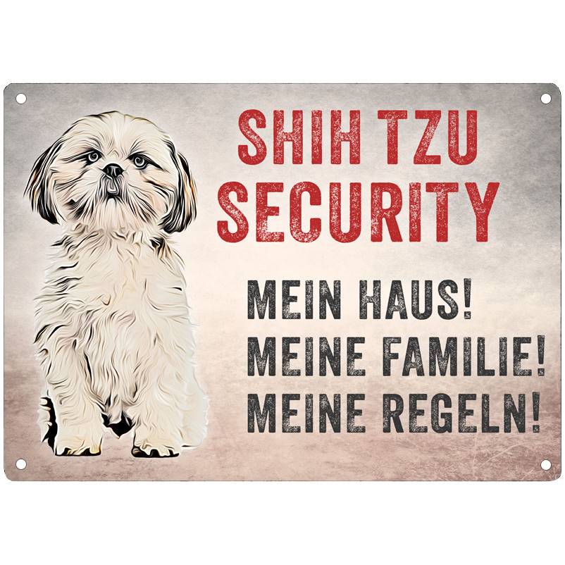 Hundeschild SHIH TZU SECURITY, wetterbeständiges Warnschild Bild 1