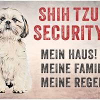 Hundeschild SHIH TZU SECURITY, wetterbeständiges Warnschild Bild 1