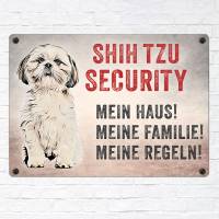 Hundeschild SHIH TZU SECURITY, wetterbeständiges Warnschild Bild 2