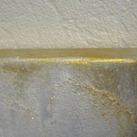 ELEGANT DRAGONFLIES  -  abstraktes weißes Libellenbild mit goldfarbigen Akzenten und Glitter 60cmx50cm auf Leinwand Bild 7