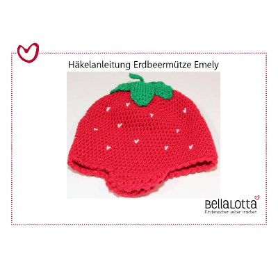 Häkelanleitung für die Erdbeermütze "Emely" in 3 Größen (0-24 Monate)