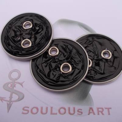 Knopf  ♥ 3 x Knöpfe 2-Loch ♥ schwarz Nespresso - Kapsel Schmuck upcycling