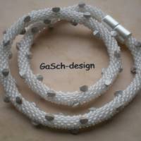 Häkelkette, gehäkelte Perlenkette * Weißer Igel Bild 1