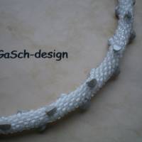 Häkelkette, gehäkelte Perlenkette * Weißer Igel Bild 2