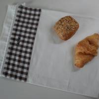 Brotbeutel *Farina* braun Baumwolle weiß mit Kordel von friess-design Bild 1