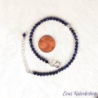 Zartes, dunkelblaues Saphir Armband mit Silberrose Bild 4