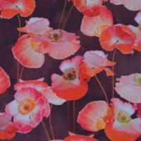 farbstarker Jersey mit üppigem Mohn Mohnblumen 50 x 150 cm Nähen Stoff elastisch Bild 1