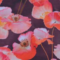 farbstarker Jersey mit üppigem Mohn Mohnblumen 50 x 150 cm Nähen Stoff elastisch Bild 2