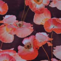 farbstarker Jersey mit üppigem Mohn Mohnblumen 50 x 150 cm Nähen Stoff elastisch Bild 5