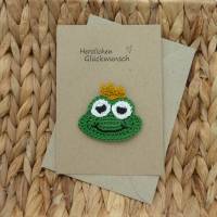 Glückwunschkarte Froschkönig, Karte Geburtstagskarte Frosch handgemacht Bild 5