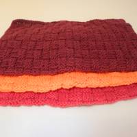 Waschlappen gestrickt aus Baumwolle 3 Stück *rosso* Bild 1