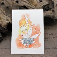Grußkarte mit Blütenmotiv, Glückwunschkarte, Liebe Grüße Bild 1