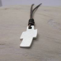 Sillberkreuz  "Benny"  Geschenk zur Konfirmation, Kommunion, personalisierbares Kreuz in Silber mit Name, Gravur Bild 1