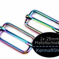 2 Metallschieber 25mm Regenbogen Bild 1