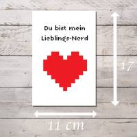 "Du bist mein Lieblings-Nerd" Valentinstagskarte oder Jahreskarte als Download PDF Bild 2