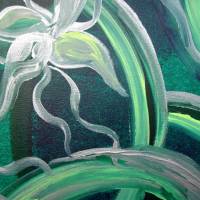 Acrylbild SILBERORCHIDEEN Acrylmalerei Gemälde auf einem Keilrahmen abstrakte Kunst Malerei abstrakte Orchideen Bild 2