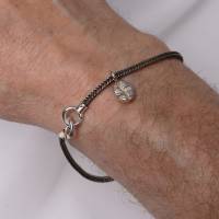Armband "Strandläufer" feine Silberfuchsschwanzkette mit einer kleinen Muschel Bild 10