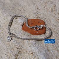 Armband "Strandläufer" feine Silberfuchsschwanzkette mit einer kleinen Muschel Bild 3