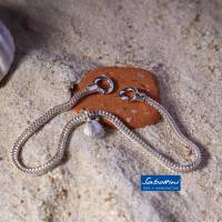 Armband "Strandläufer" feine Silberfuchsschwanzkette mit einer kleinen Muschel Bild 6
