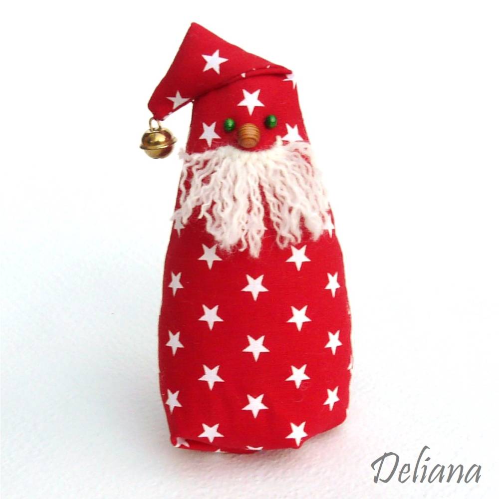 Weihnachtsfigur, rot mit weißen Wichtel, Weihnachtsdekoration,