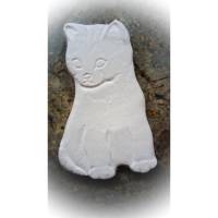 Katze - 1 Rohling, Relief aus hochwertigem Stuckgips mit Anhänger zum selber bemalen Bild 1