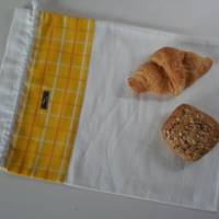 Brotbeutel *Giallo* Baumwolle weiß mit Kordel von friess-design Bild 1