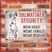 Hundeschild DALMATINER SECURITY, wetterbeständiges Warnschild Bild 2