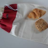 Brotbeutel *rosso* Baumwolle weiß mit Kordel Bild 3