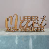 as-Herzwerk | LIEBER MEER ALS WENIGER | 3D Schriftzug Holz Maritim Meer Tischdeko Geschenk für Freunde und Familie Bild 4