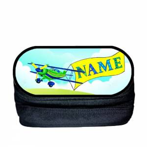 Flugzeug Stiftebox personalisiert | Stiftetui mit Namen | Schlampermäppchen | Stiftemäppchen Bild 1