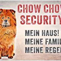 Hundeschild CHOW CHOW SECURITY, wetterbeständiges Warnschild Bild 1