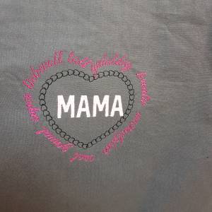 Einkaufstasche Mama  grau rosa Einkaufsbeutel Baumwolle Muttertag Bild 5