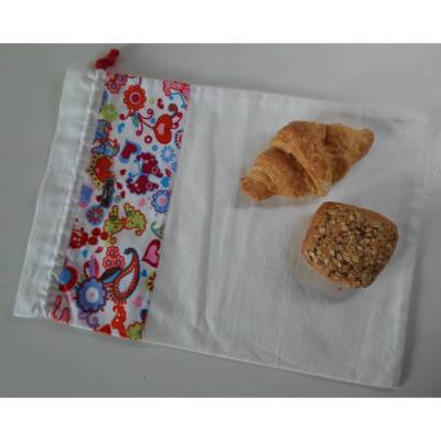 Brotbeutel *strano* Baumwolle weiß mit Kordel 