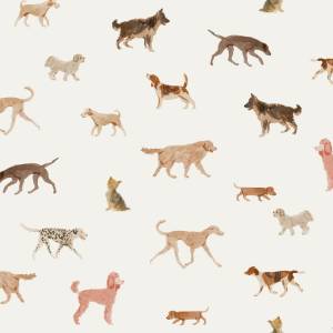 50cm Jersey Dogs Watercolor - Hunde Aquarell Druckstoff Bild 1