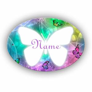Türschild Motiv Schmetterlinge mit Name / Personalisierbar / Mädchen Bild 1
