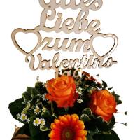 Valentinsgeschenk: Monogramm-Herzaufhänger oder Blumenstecker mit Schriftzug Bild 4