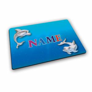 Platzset mit Name / Delfin / Personalisierbar / Personalisiert / Tischset Kinder Bild 1