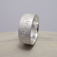 Banding "Carré" Silber 925, massiver Ring mit geschmiedeter Textur, Männer, Herrenring, unisex Bild 1