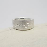 Banding "Carré" Silber 925, massiver Ring mit geschmiedeter Textur, Männer, Herrenring, unisex Bild 2