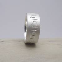 Banding "Carré" Silber 925, massiver Ring mit geschmiedeter Textur, Männer, Herrenring, unisex Bild 3