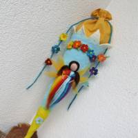 Schultüte gefilzt Filzschultüte mit Elfe Regenbogen Bild 1