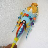 Schultüte gefilzt Filzschultüte mit Elfe Regenbogen Bild 6