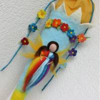 Schultüte gefilzt Filzschultüte mit Elfe Regenbogen Bild 8