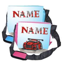 Kindergarten Rucksack oder Tasche Motiv Auto mit Name / Personalisierbar / Blau / Rosa Bild 4