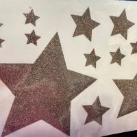 Mega Glitzer Sterne in verschiedenen Größen Bügelbild Sterne in Wunschfarben Bild 6