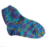 handgestrickte Socken, Größe 28/29, 4fach Sockenwolle, blau bunt Bild 1