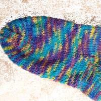 handgestrickte Socken, Größe 28/29, 4fach Sockenwolle, blau bunt Bild 3
