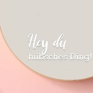 Spiegel Aufkleber "Hey du hübsches Ding" Glassticker | Vinylsticker | schwarz weiß gold | Badezimmer Deko Bild 1
