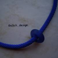 Häkelkette, gehäkelte Perlenkette * Unendlich viel Marineblau auf 88 cm Bild 2